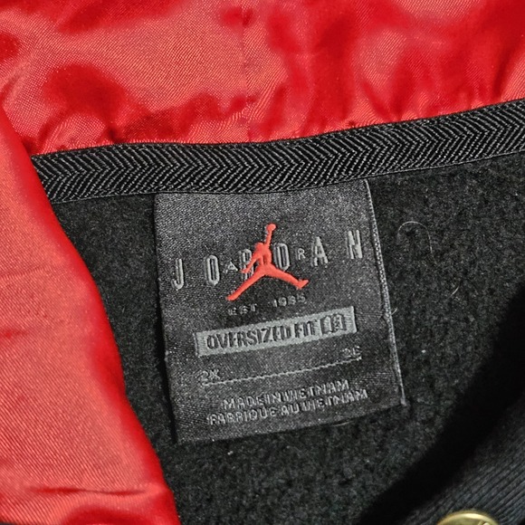 Nike Air Jordan Flight Fleece Hoodie Women's 2X Oversized Pullover Black Plus - Picture 6 of 8